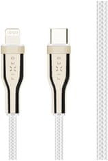 FIXED Töltő fonott kábel USB-C/Lightning csatlakozókkal és PD támogatással, 0,5 m, MFI, fehér