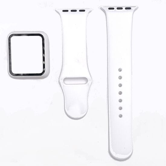 BStrap Silicone szíj tokkal Apple Watch 42mm, white