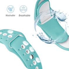 BStrap Silicone Sport szíj Apple Watch 38/40/41mm, Teal White