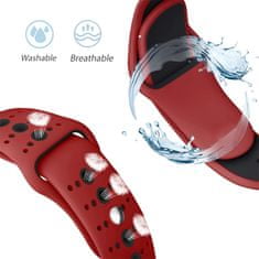 BStrap Silicone Sport szíj Apple Watch 38/40/41mm, Red Black
