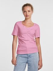 Pieces Női póló PCTANIA Slim Fit 17135430 Begonia Pink (Méret XL)