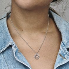 Pandora Gyengéd ezüst nyaklánc Karika cirkónium kövekkel 391455C01-60