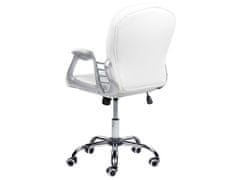 Beliani Fehér műbőr irodai szék kristályokkal PRINCESS