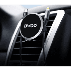 BWOO Autós tartó, Univerzális, szellőzőre rögzíthető, 360°-ban forgatható, mágneses, ZJ67, fekete/piros (128761)