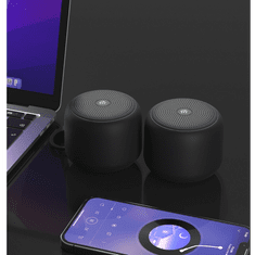 Devia Bluetooth hordozható hangszóró, 5W, v5.0, Kihangosított hívás támogatás, felakasztható, vízálló, Kintone Lanyard Mini, szürke (G133930)