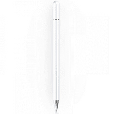 TokShop Univerzális toll, (bármilyen kapacitív kijelzőhöz), Charm Stylus Pen, feher/ezust (128796)
