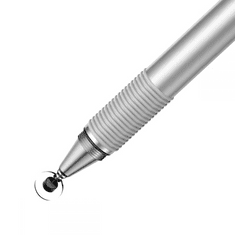 BASEUS Univerzális ceruza 2in1, alumínium, (bármilyen kapacitív kijelzőhöz + toll), Baseus, ezüst, ACPCL-0S (RS85679)