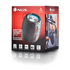 NGS Roller Nitro 1 Bluetooth Hangszóró IPX5 védelemmel, 10W - BT / USB / TF / AUX IN - TWS, Fekete (127013)
