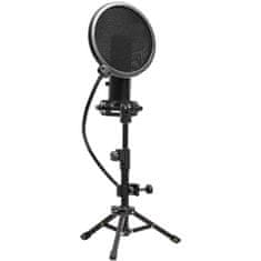 LORGAR mikrofon Soner 721 streaminghez, kondenzátor, hangerő, fekete