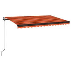 Greatstore narancssárga-barna szélérzékelős és LED-es napellenző 450x350cm