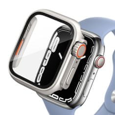 TKG Tech-Protect Defense360 - ezüst/narancs műanyag/üveg védő tok Apple Watch 7 / 8 / 9 (45mm) okosórához