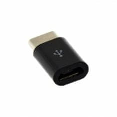 S-box  USB 2.0-TYPE C F/M adapter,fekete