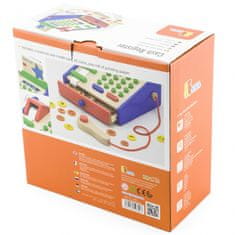 Viga Fából készült pénztárgép tartozékokkal Scanner Montessori játékok Viga Toys Montessori