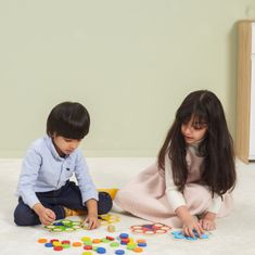 Viga Montessori Pávafarok fából készült színpárosító játék + kártyák