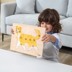 Viga Montessori fa puzzle kutya tűkkel