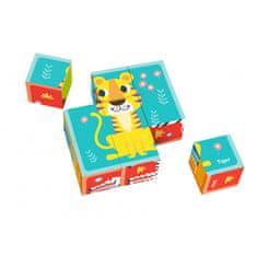 Tooky Toy Montessori kirakós kockák Kockák Kockák kirakós állatok + minták