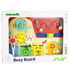 Tooky Toy fa Montessori Manipulációs tábla Kastélyok zárak hurok