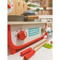 Tooky Toy Gyermek 2 az 1-ben grill konyha + konyhai kiegészítők