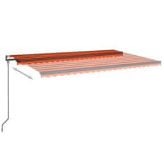 shumee narancssárga-barna szélérzékelős és LED-es napellenző 500x350cm