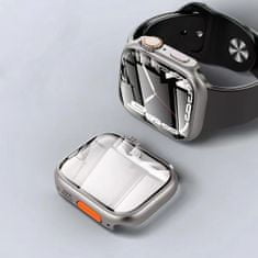 TKG Tech-Protect Defense360 - ezüst/narancs műanyag/üveg védő tok Apple Watch 7 / 8 / 9 (45mm) okosórához