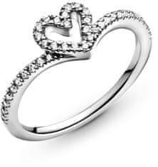Pandora Romantikus ezüst szív gyűrű Wish 199302C01 (Kerület 56 mm)