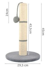 Purlov Macskakaparó - szürke oszlop 45cm