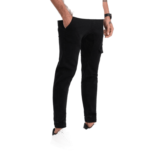 OMBRE Férfi JOGGERS nadrág teherszállító zsebbel fekete V2 OM-PADJ-0112 OM-PADJ-0112 MDN122274