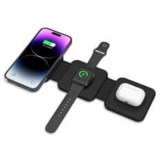 Tech-protect A24 3in1 vezeték nélküli töltő mobil / Apple Watch, fekete