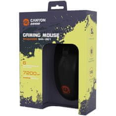 Canyon Gaming vezetékes egér SHADDER GM-321, optikai, RGB, akár 7200 DPI, 6tl. programozható, fekete