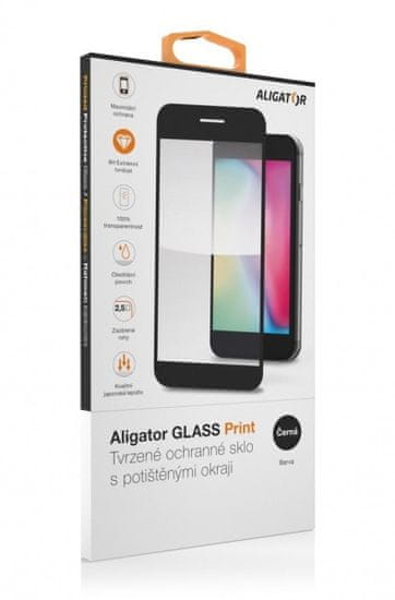 Aligator Alligátor védő edzett üveg GLASS PRINT, Xiaomi Redmi 12C, fekete, teljes képernyőre ragasztva