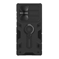 Nillkin CAMSHIELD ARMOR defender műanyag telefonvédő (szilikon belső, közepesen ütésálló, telefontartó gyűrű) FEKETE [Samsung Galaxy S22 Ultra 5G (SM-S908)] (5996591129389)