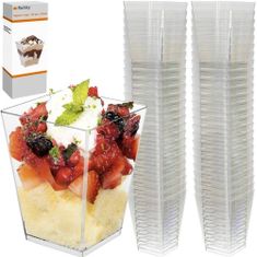 Ruhhy Négyzet alakú PVC desszertes poharak 120ml 50db