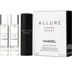 Chanel Allure Homme Sport - EDT 20 ml (újratölthető palack) + utántöltő 2 x 20 ml 60 ml