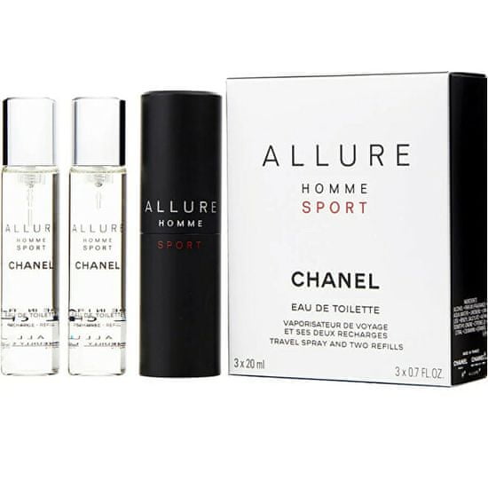 Chanel Allure Homme Sport - EDT 20 ml (újratölthető palack) + utántöltő 2 x 20 ml