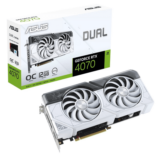 ASUS GeForce RTX 4070 12GB Dual OC White Edition videokártya (DUAL-RTX4070-O12G-WHITE) (DUAL-RTX4070-O12G-WHITE)