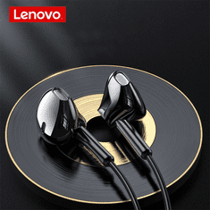 Lenovo Vezetékes sztereó fülhallgató, 3.5 mm, mikrofon, funkció gomb, hangerő szabályzó, zajszűrő, XF06, fekete, gyári (RS110070)