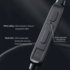 Lenovo Vezetékes sztereó fülhallgató, 3.5 mm, mikrofon, funkció gomb, hangerő szabályzó, zajszűrő, XF06, fekete, gyári (RS110070)
