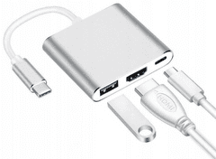 CO2 Adapter, 3 az 1-ben, USB type C, Hdmi-re, űrszürke, Co2 CO2-0116