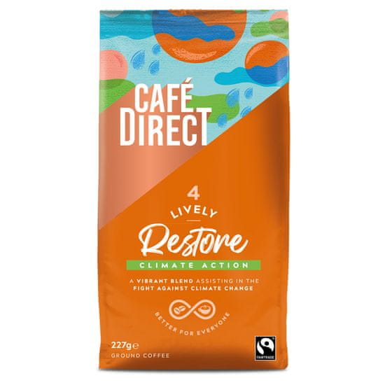 Cafédirect Lively őrölt kávé karamellás jegyekkel, 227 g
