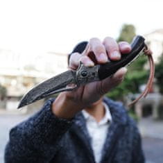 OEM MASTERPIECE Nibori Damaszk összecsukható vadászkés-SötétBarna