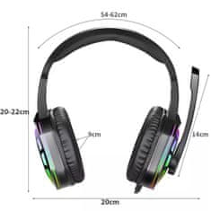 Malatec LED RGB gaming headset 5.1 USB AUX mikrofonnal