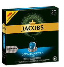 Jacobs Decaffeinato 6-os intenzitás, 20 db kávékapszula, Nespresso kompatibilis