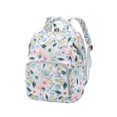 CoZy Pelenázó hátizsák - Fehér virágos mintával