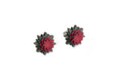 BeWooden női fából készült fülbevalók Red Flower Earrings univerzális