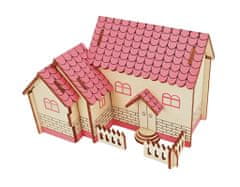 Woodcraft fa 3D puzzle lila ház