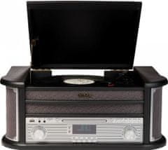 Denver MRD-51 Retro lemezjátszó, CD, USB, kazetta, FM és DAB rádió, fekete színben
