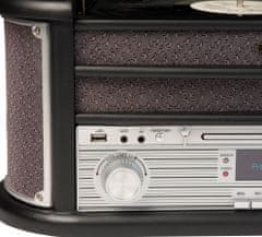 Denver Denver MRD-51 Retro lemezjátszó, CD, USB, kazetta, FM és DAB rádió, fekete színben