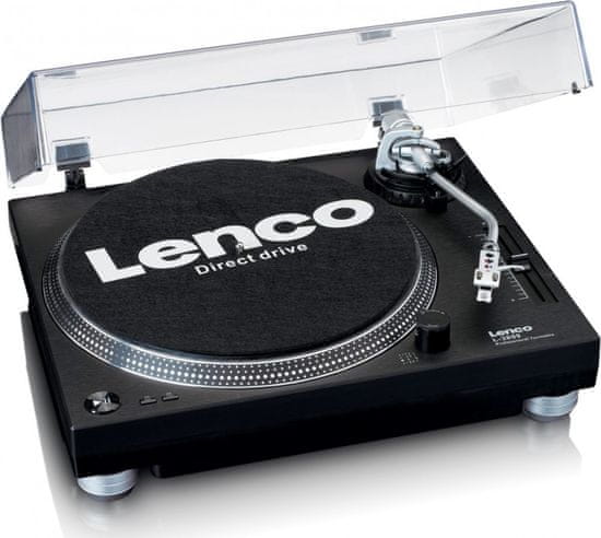 LENCO Lenco L-3809BK közvetlen meghajtású lemezjátszó - fekete