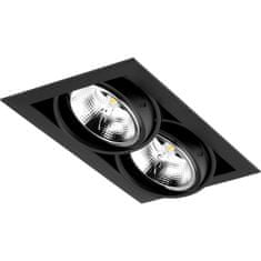 LUMILED Süllyesztett négyzet alakú halogén lámpa fekete 2x GU10 ES111 fekete CANIS