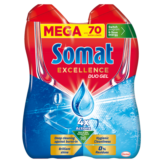 Somat Excellence Duo mosogatószer gél a higiénikus tisztaságért 70 adag, 1260 ml